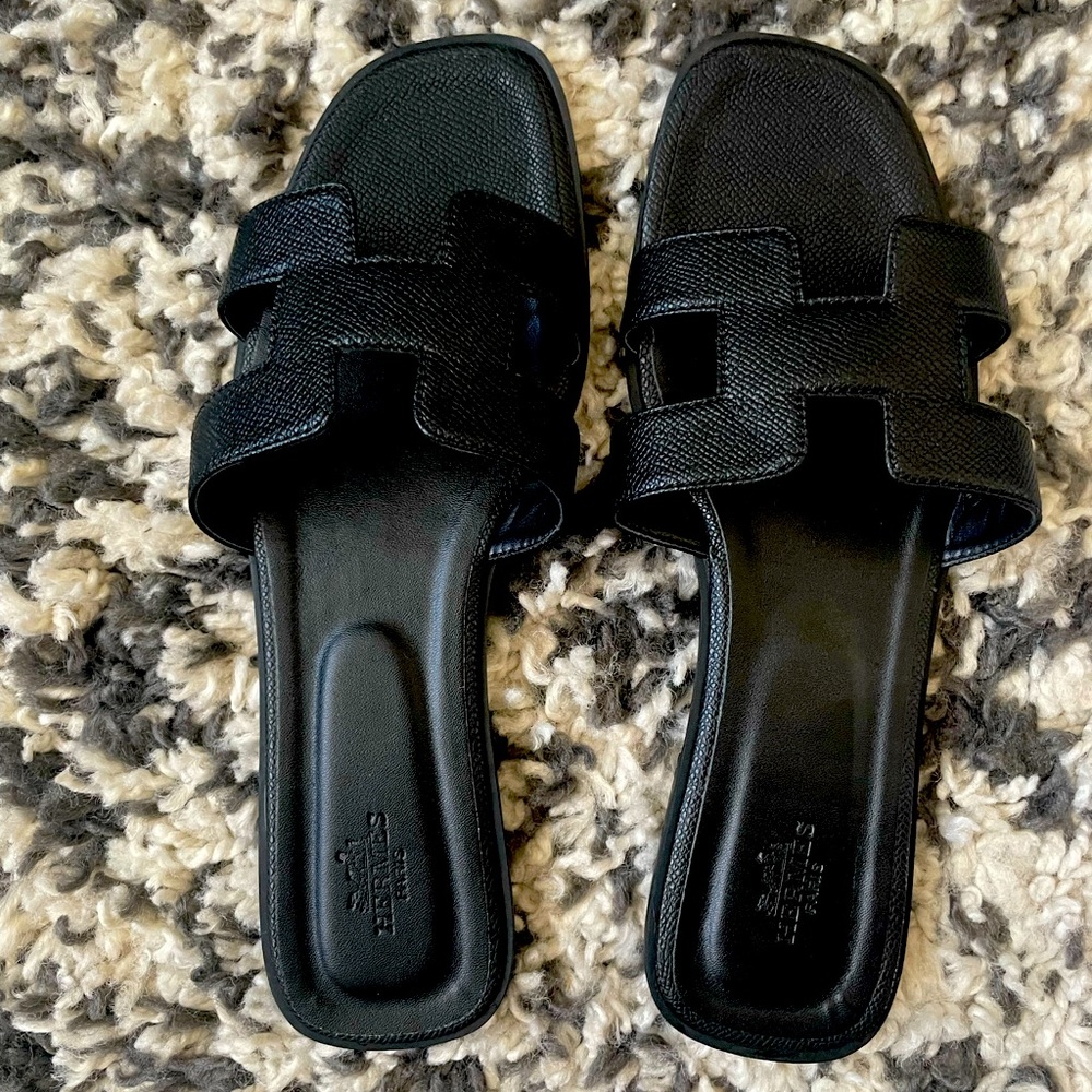 Black Designer Hermes style Women's Sandals